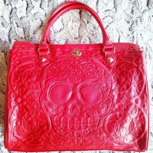 Iron Fist Sugar Skull Red Bag